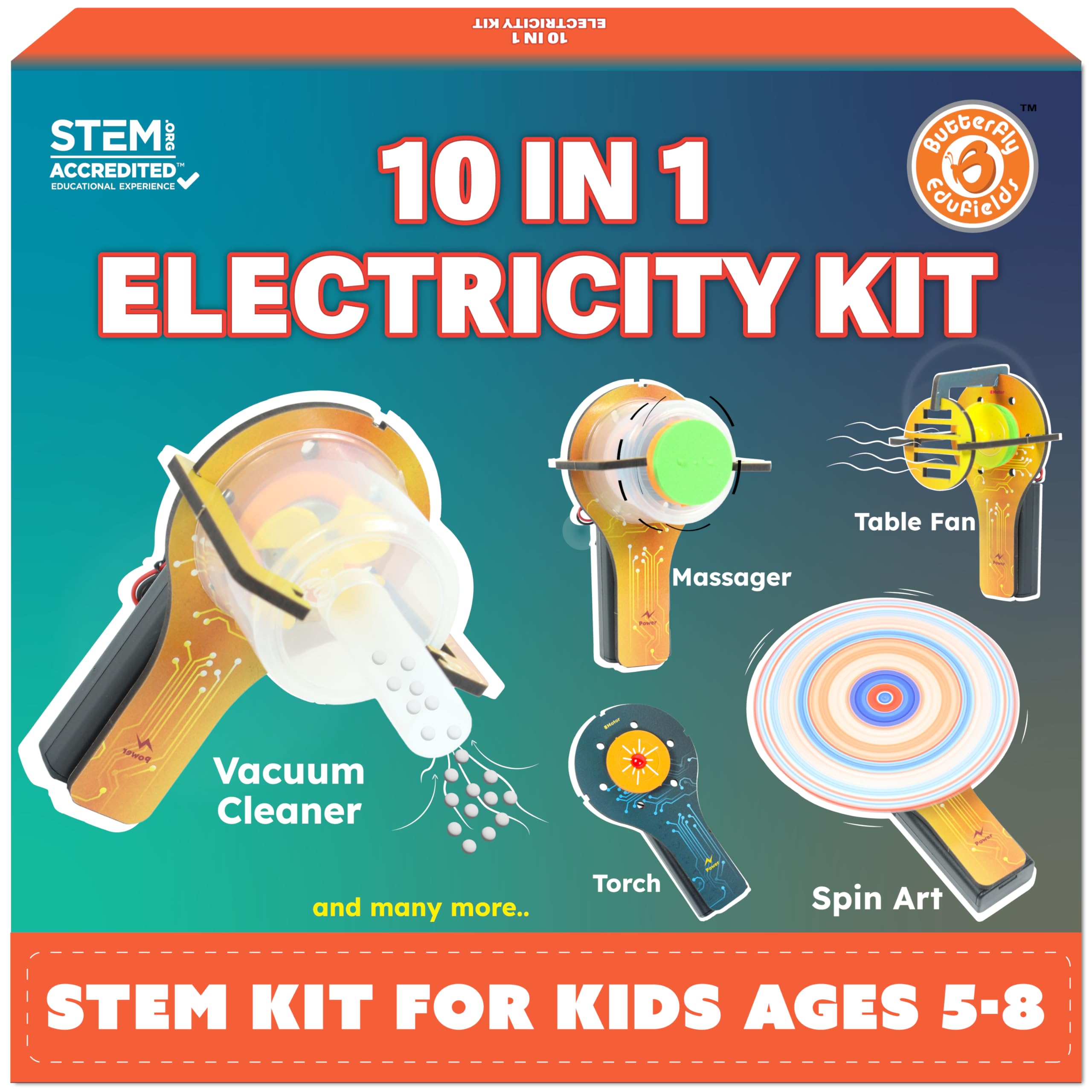 Butterfly EduFields STEM Kit 10-in-1 electric motor activity for hands-on learning.