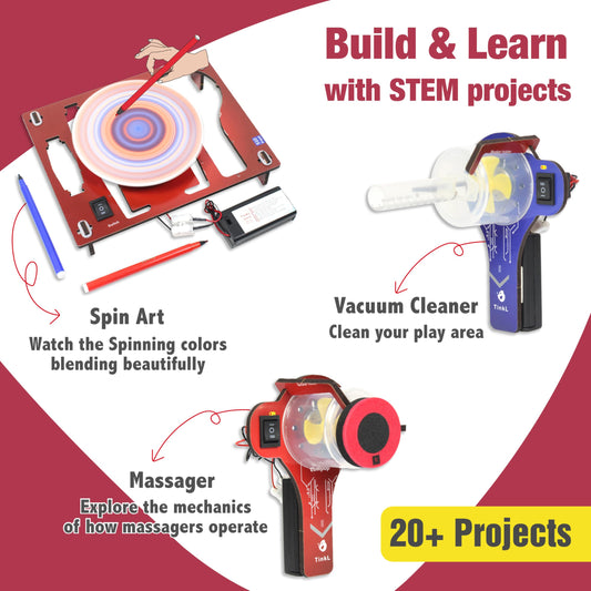 Butterfly EduFields kit close-up of motors and gears for hands-on learning