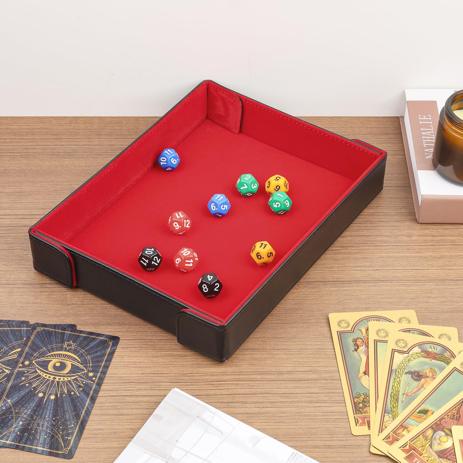 Buweeo dice tray portable board game accessory for RPGs and D&D.