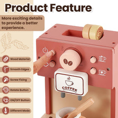 BUYGER coffee playset includes cups saucers and spoons for social role play