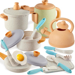 Buyger kids play kitchen pots and pans for imaginative cooking fun and safe play.