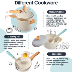 Buyger play kitchen teapot enhances creative meal role‑play.