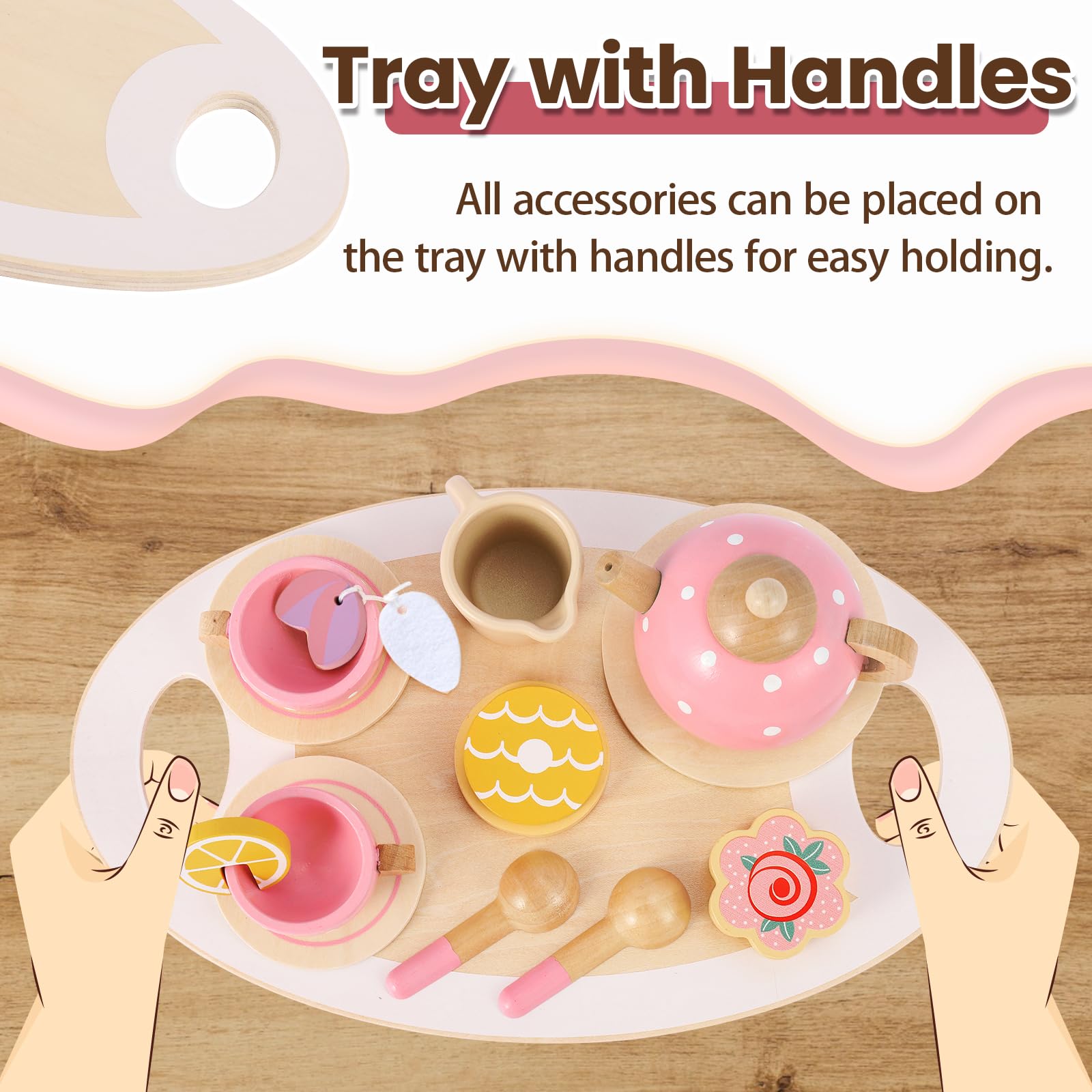 Buyger wooden coasters pack ideal for serving pretend treats