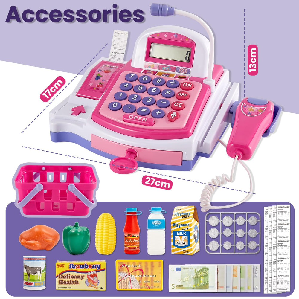Buyger play food and basket set for pretend shopping adventures