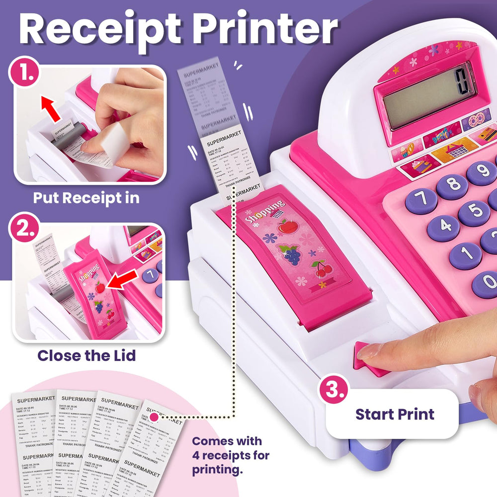 Buyger receipt printer with scroll wheel for realistic pretend shopping