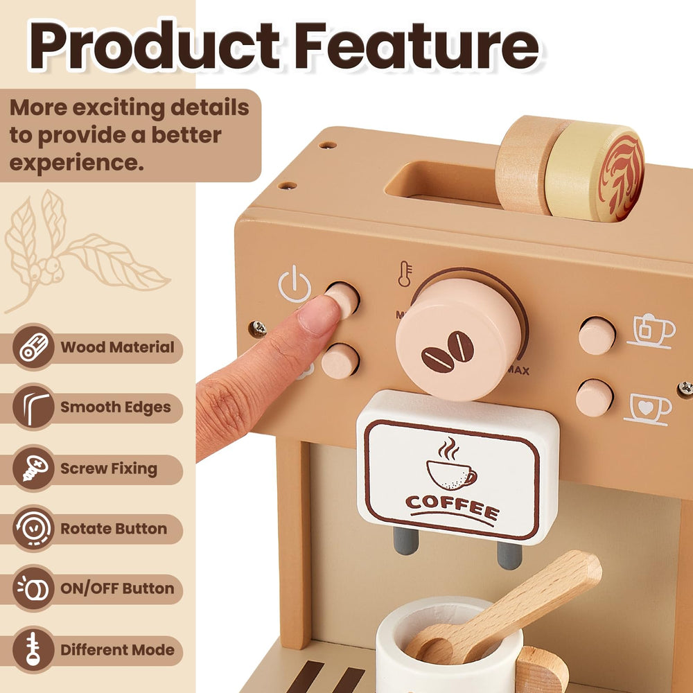 Buyger toy coffee maker cups and saucers support sharing and imaginative role-play