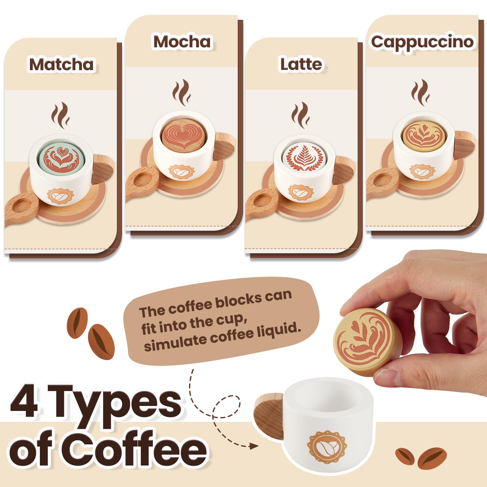 Buyger toy coffee maker milk cup adds realistic beverage detail for kids