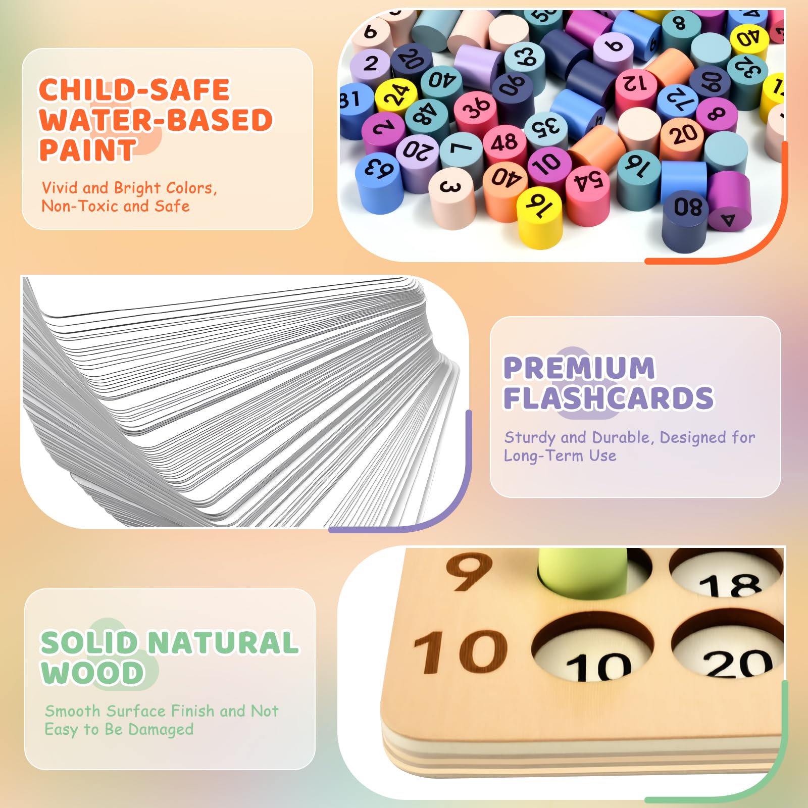 BUZIFU Montessori manipulatives tokens for engaging multiplication practice.
