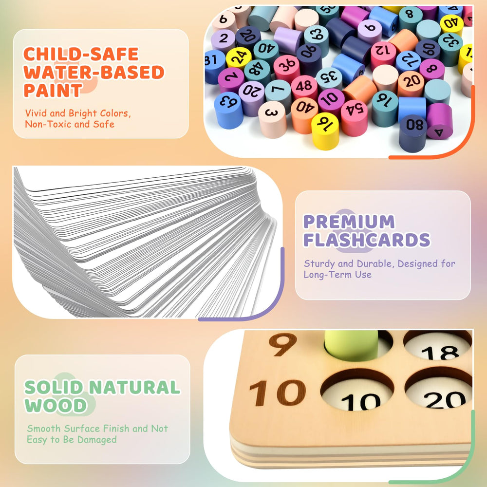 BUZIFU Montessori manipulatives tokens for engaging multiplication practice.