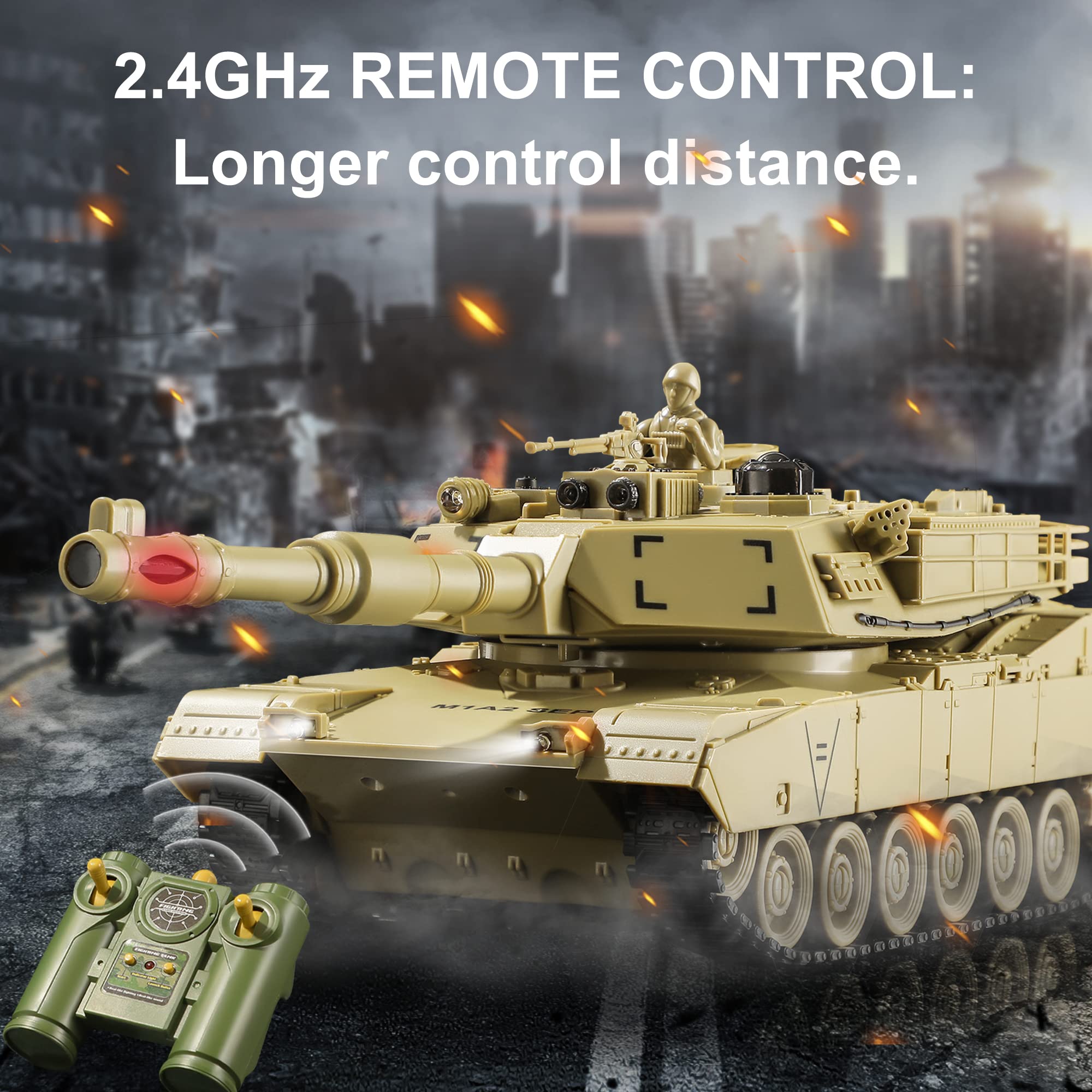 Bvrorere M1A2 Abrams in action captures dynamic home battle scenes.