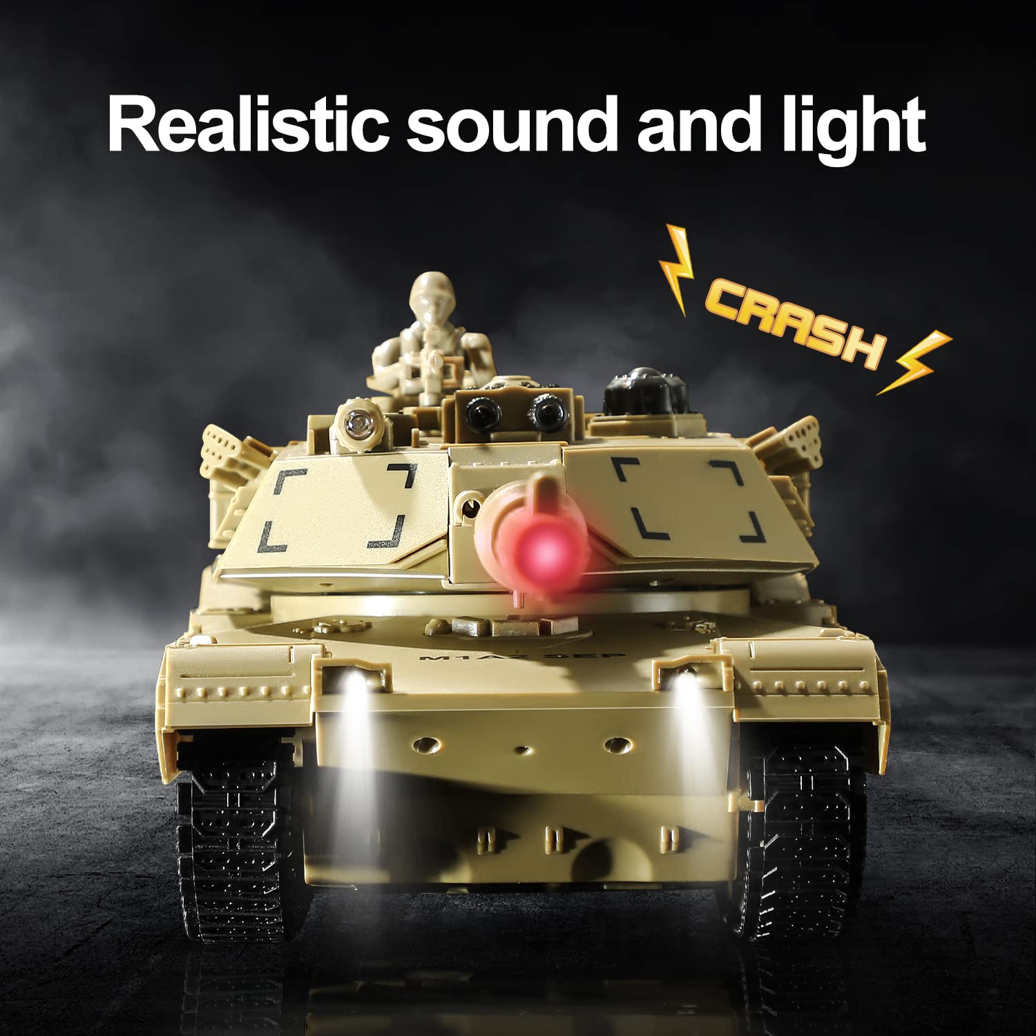 Bvrorere M1A2 Abrams lights and sounds image enhances realistic battlefield ambiance.