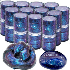 BVUEKEFT Galaxy Star Slime 24-pack box ready for kids' play and gifting