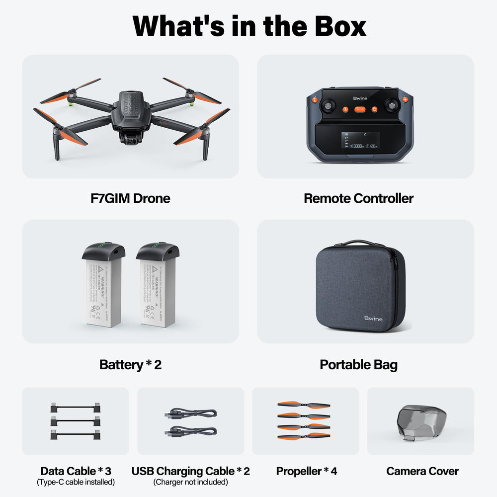 Bwine F7GIM Pro warranty and protective case included for peace of mind.