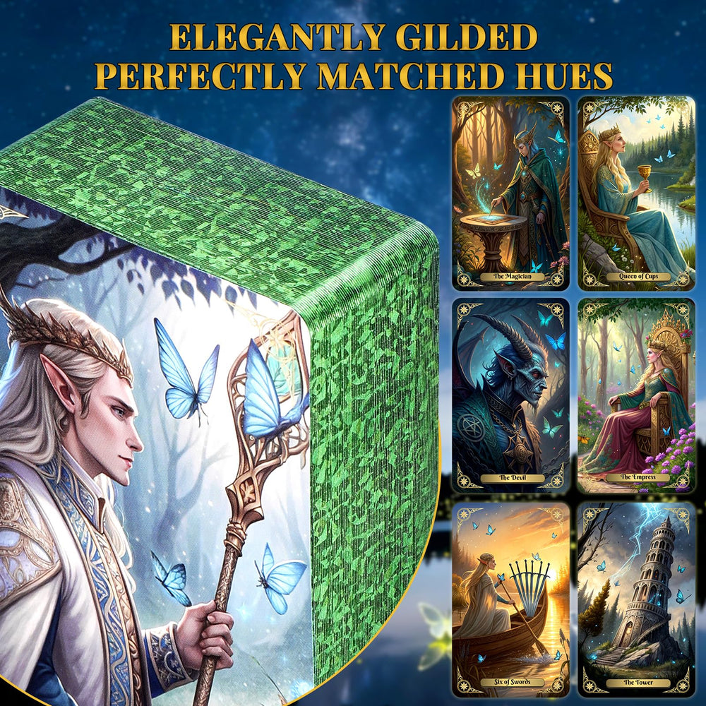 BWTY Fairy Tarot deck in hand highlights premium feel for easy shuffles.
