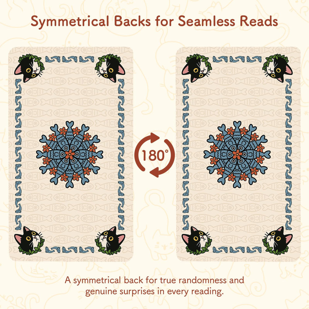 BWTY standard-size cat tarot cards for comfortable shuffling and handling.
