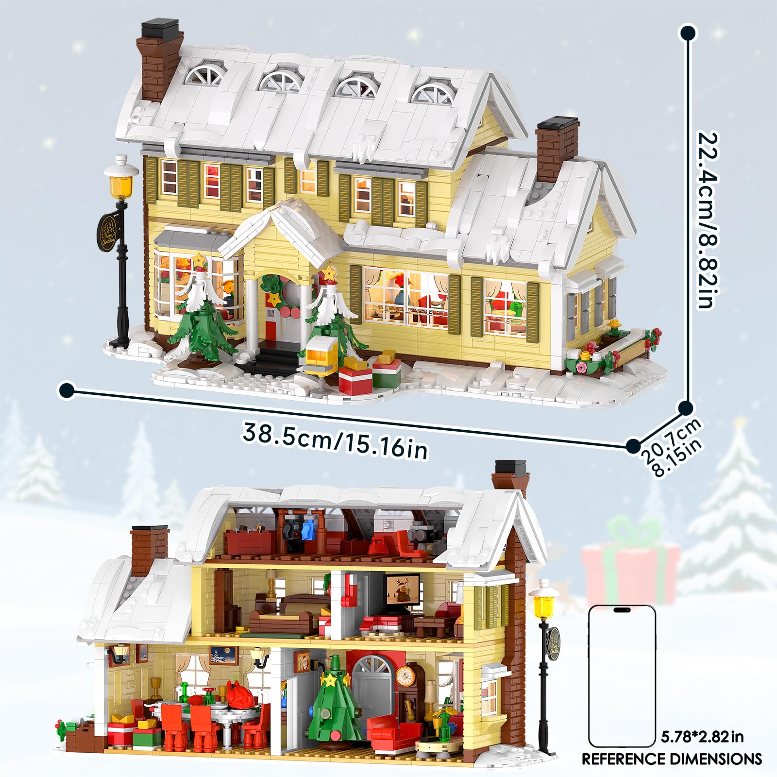 BX BRAVLEXO LED light strip assembly highlights the cozy cottage at night.