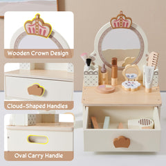 BXKX vanity table supports imaginative storytelling during pretend beauty sessions