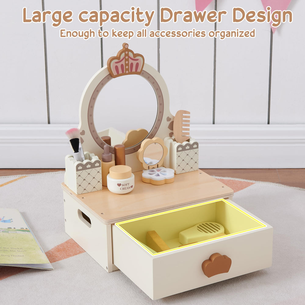 BXKX vanity set uses safe wood materials with smooth edges for worry-free use