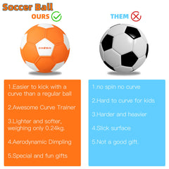 BYAOSUN Curve Soccer Ball Size 4 lightweight and soft for comfortable handling