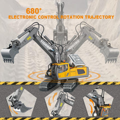 BYCICI remote excavator with metal shovel for realistic digging action