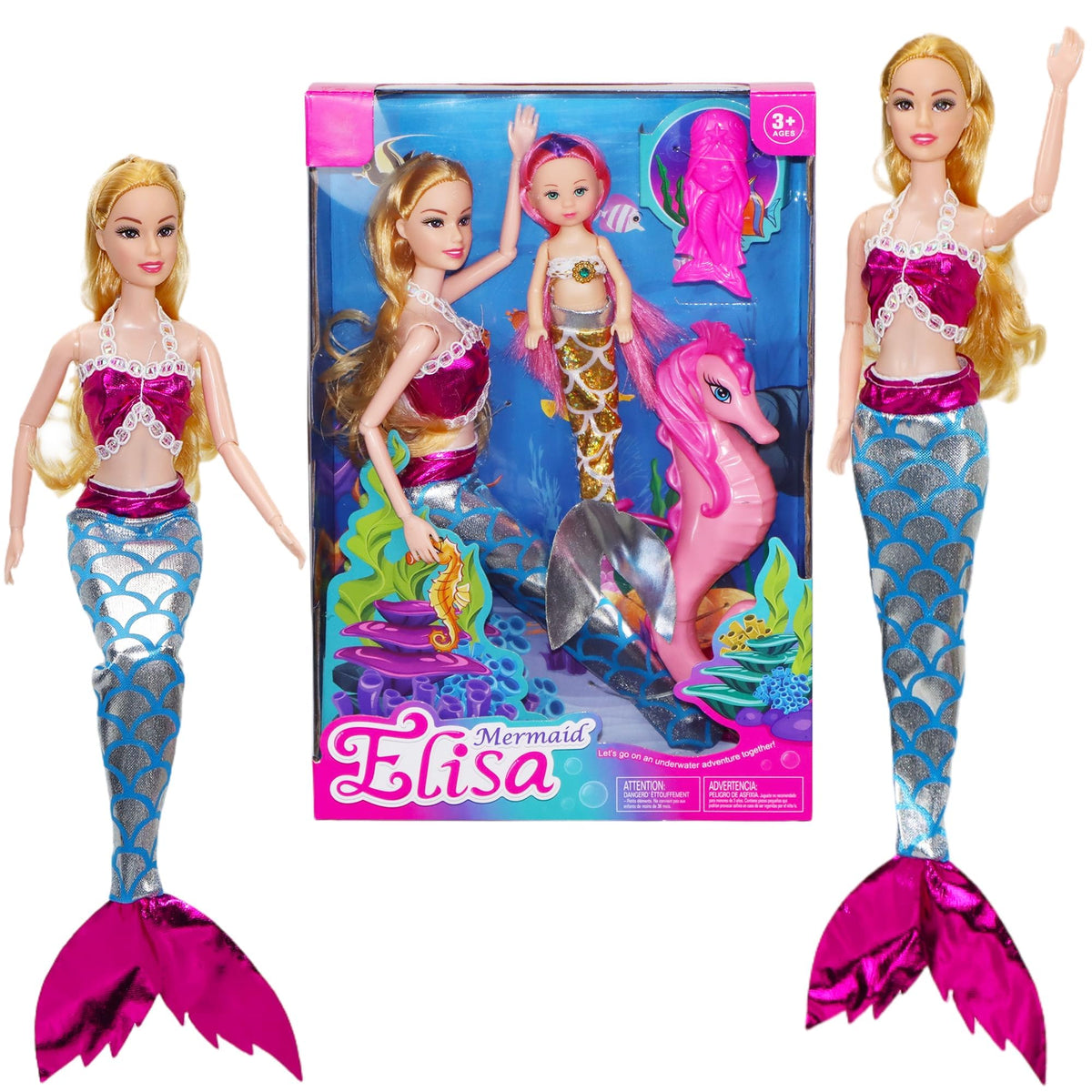 BYCICI mermaid dolls poseable mermaid for imaginative water play.
