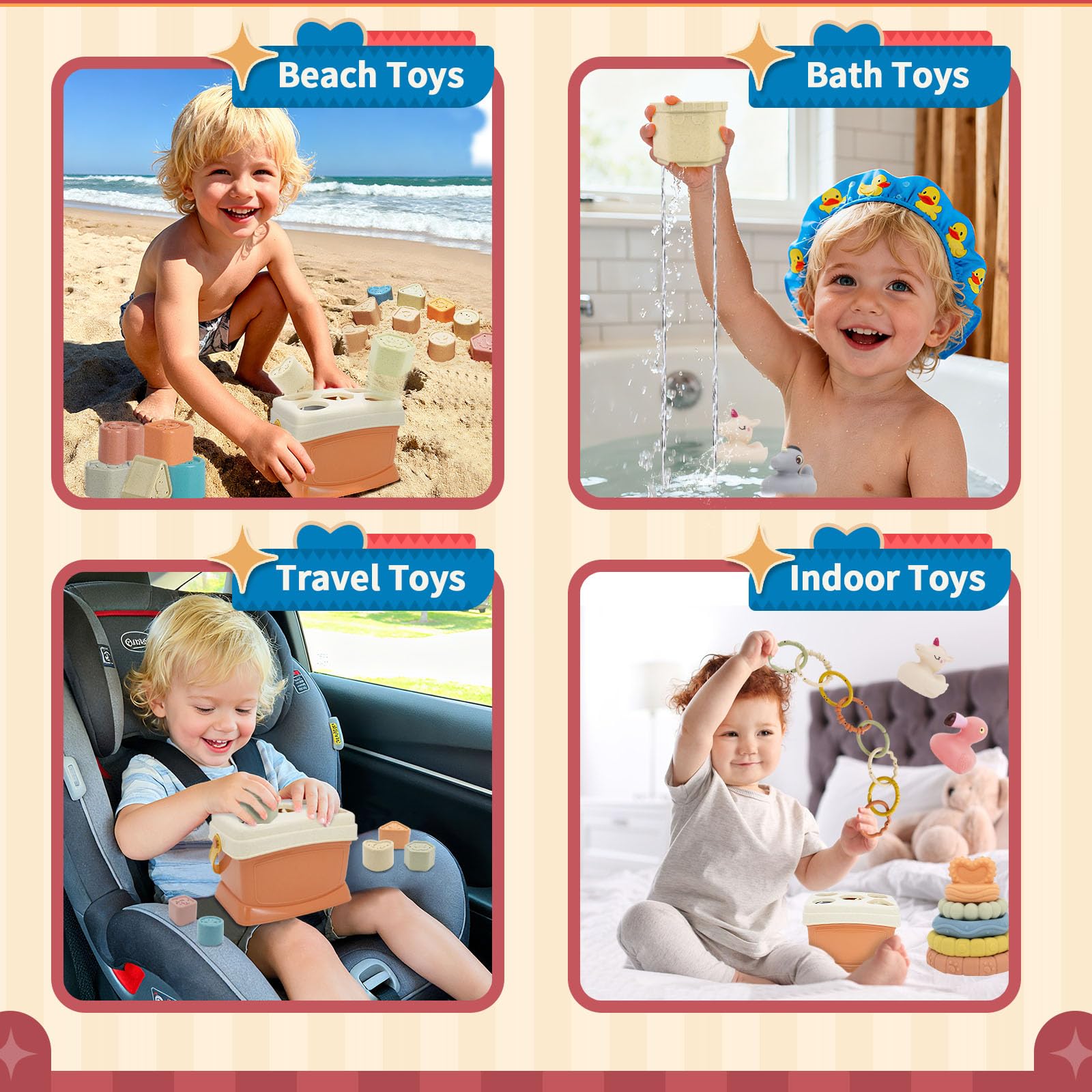 BYFWH Soft animals set offers safe chew friendly sensory play