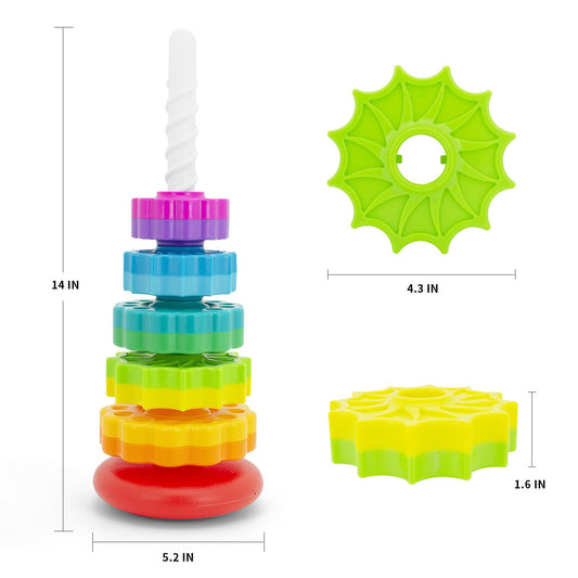 BYFWH spinning disks in motion showing color and size variety for fine motor exploration