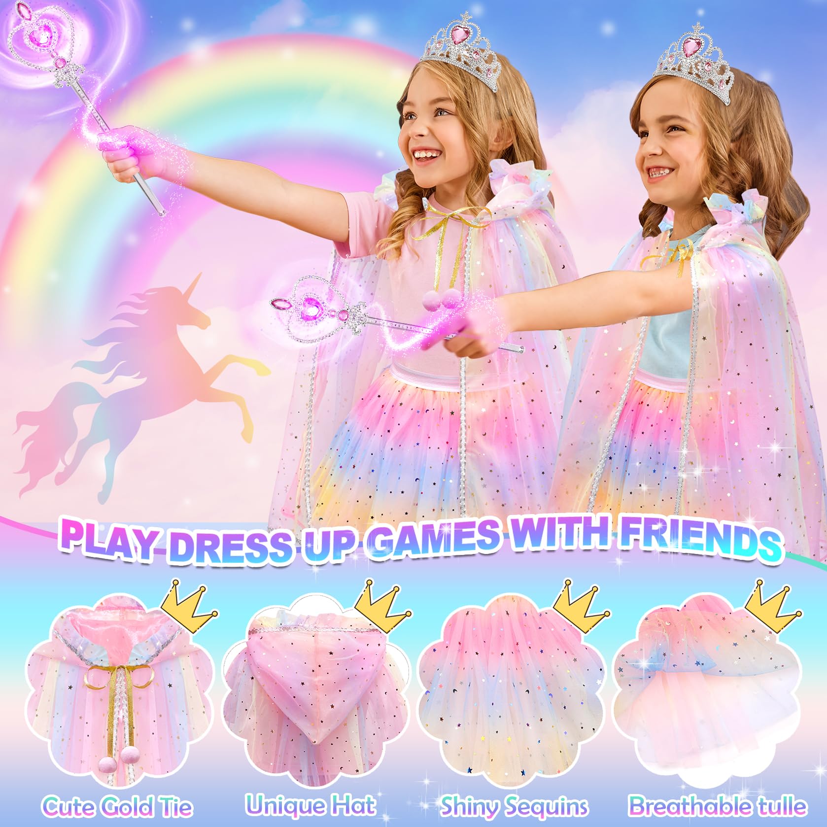 BYHTTKIGM princess crown tiara enhances pretend play with charming detail