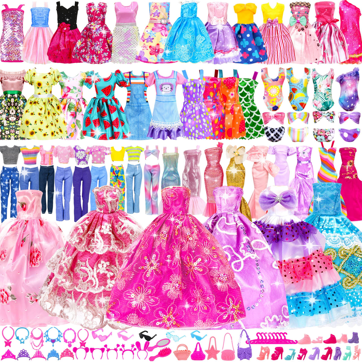 BYMORE 138 Surprises doll clothes set for imaginative dress-up play.
