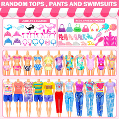 BYMORE 195 pcs doll clothes kit for 11-12 inch dolls complete wardrobe