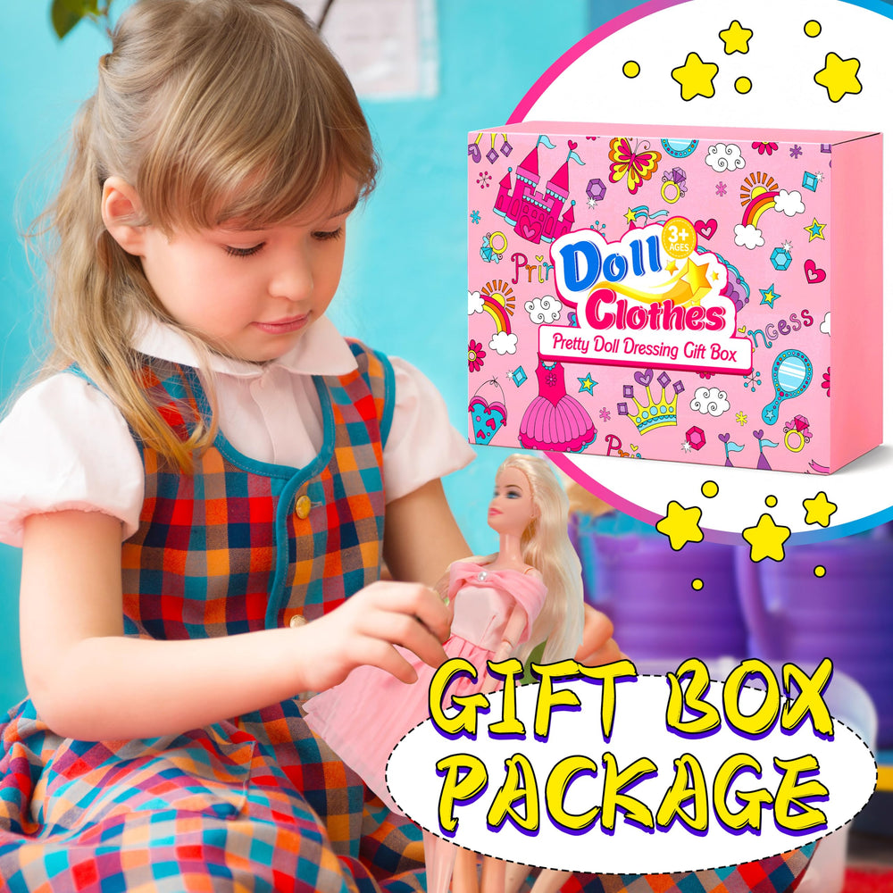BYMORE 195 pcs doll clothes kit gift box ready for gifting