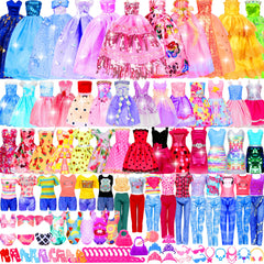 BYMORE 195 pcs doll clothes kit princess gowns for 11-12 inch dolls