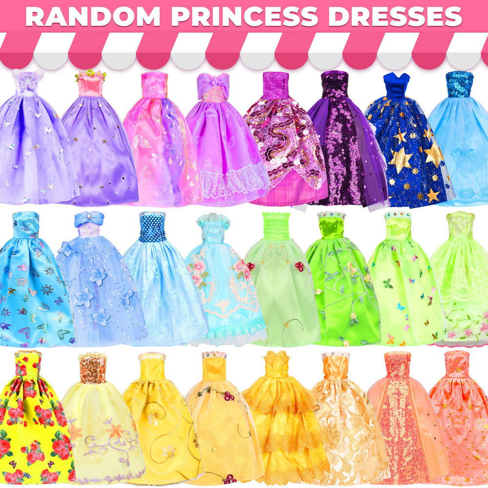 BYMORE 195 pcs doll clothes kit slip dresses for easy changes