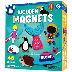 Byncceh Gamerside wood magnets kit with 40 pieces for turnkey fridge art projects