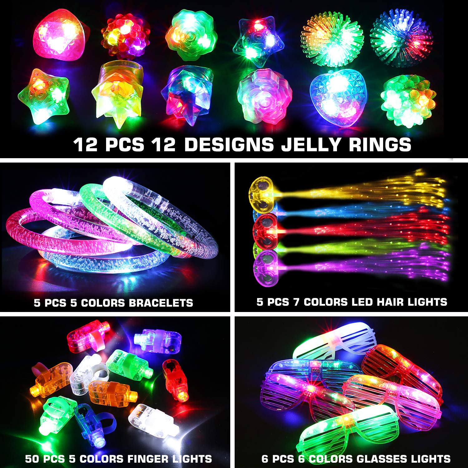 BYONEBYE 50 finger lights colors brighten parties and wearable glow for photos
