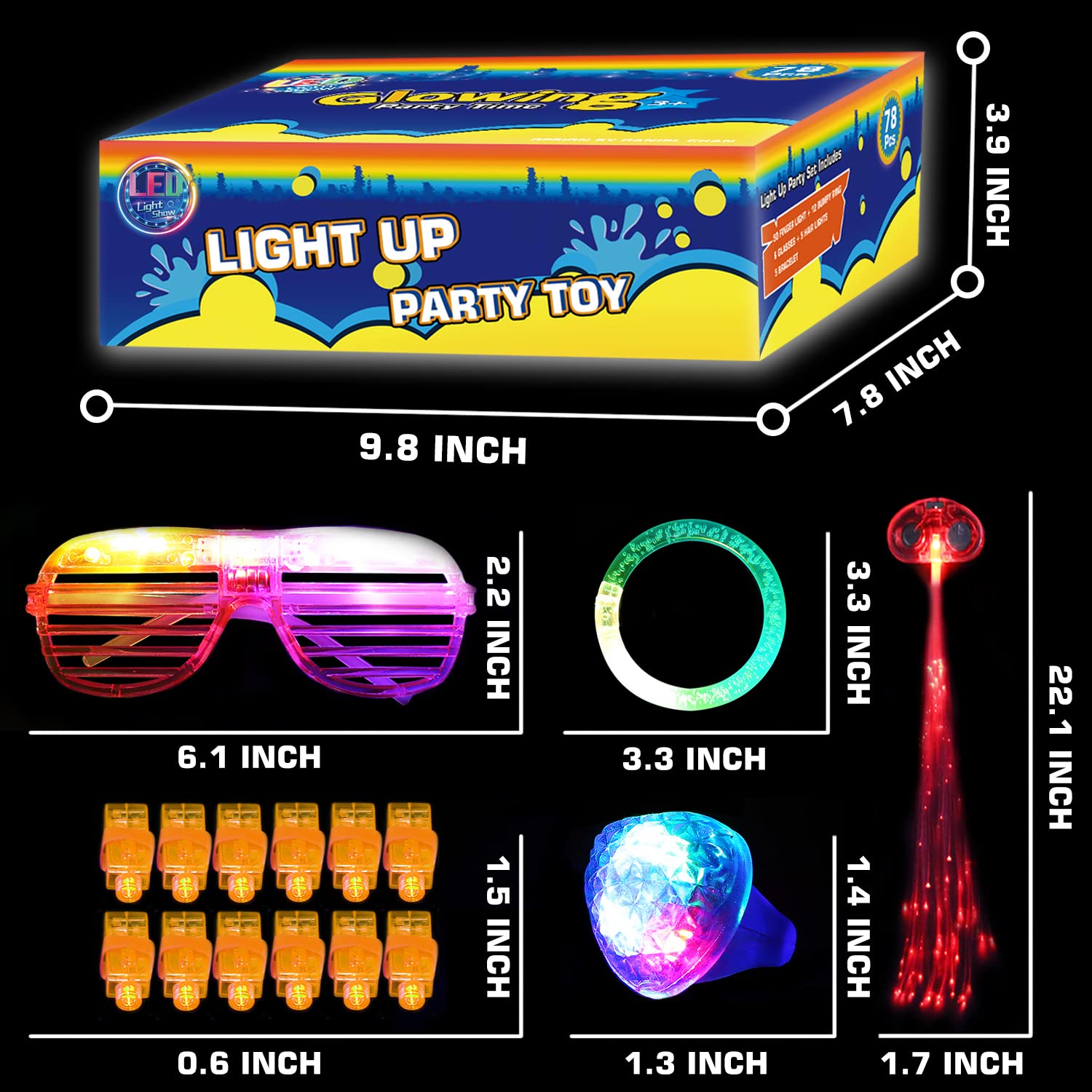 BYONEBYE 6 flashing glasses offer three modes to match mood