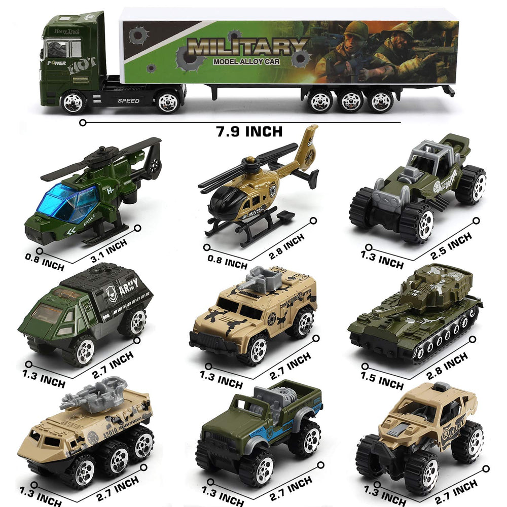 BYONEBYE army vehicles fit in small hands for portable playtime.