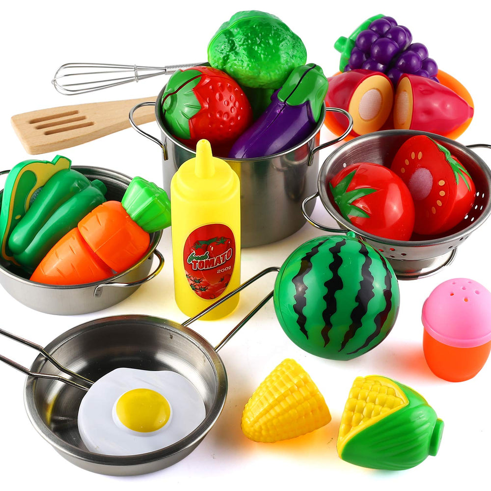 BYONEBYE colorful fruits and vegetables add realistic play kitchen visuals.