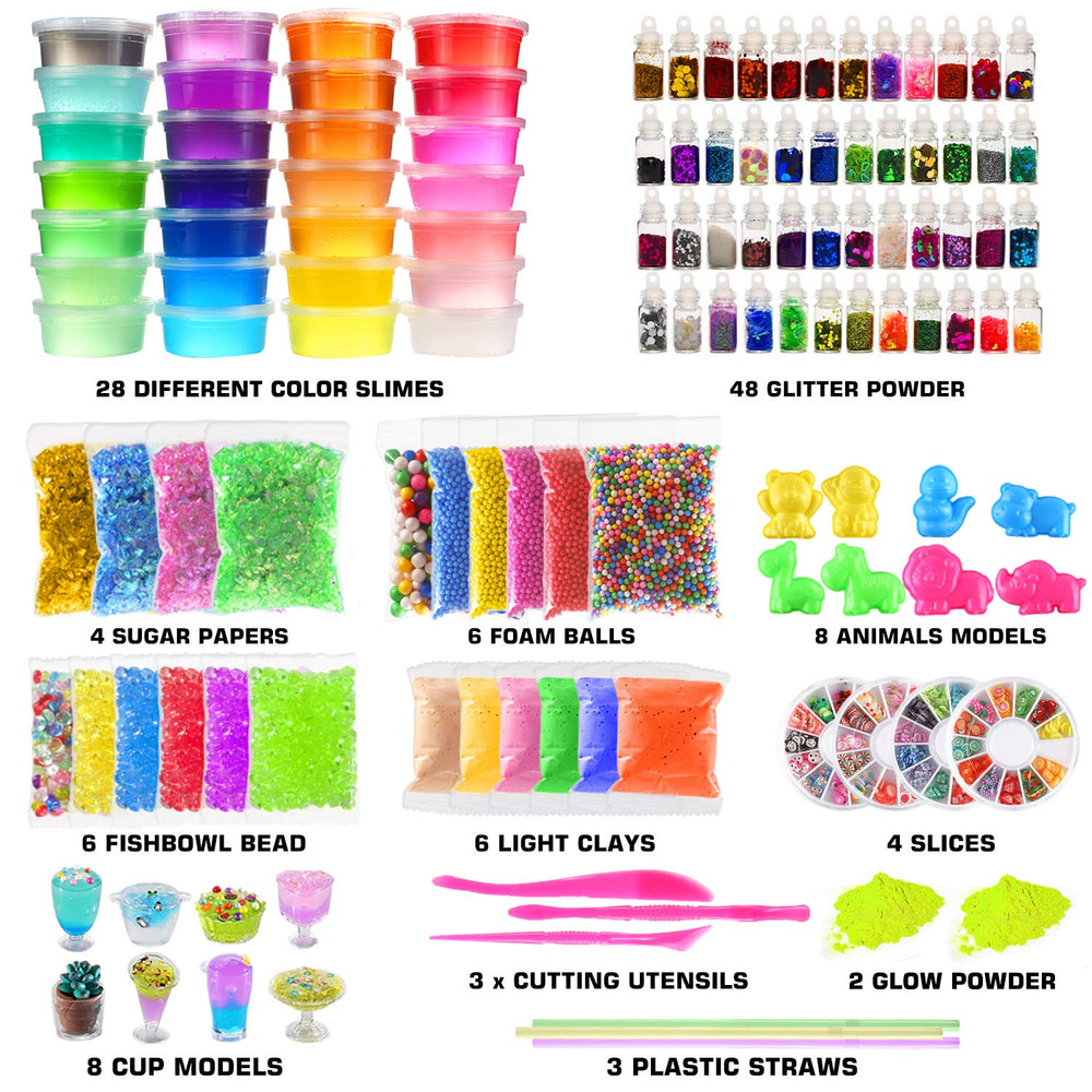BYONEBYE slime kit glow powder adds luminous glow to slime projects