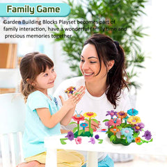 Byserten flower garden building set bright, colorful flowers for imaginative play.
