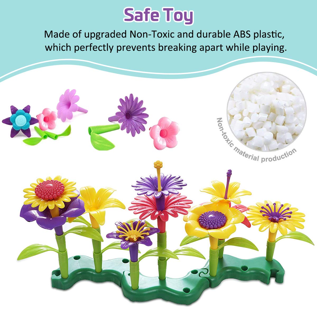 Byserten flower garden building set colorful flower pieces for creative designs.