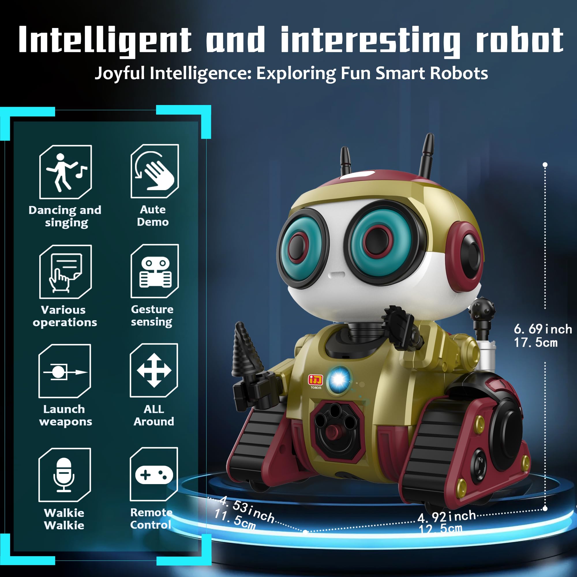 BYTEWAR robot toy gesture-control mode demonstrates motion with palm swipes.