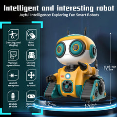 BYTEWAR robot yellow dance mode demonstrating music driven movement and routines