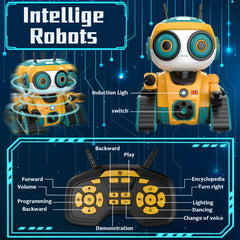 BYTEWAR robot yellow rear view highlighting playful features and accessibility