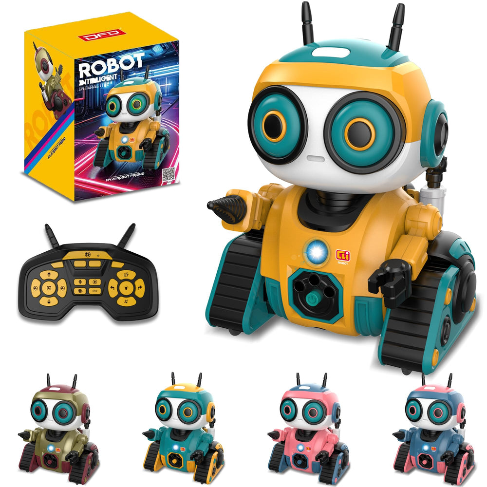 BYTEWAR robot yellow side view showing compact design for portable fun