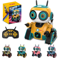 BYTEWAR robot yellow side view showing compact design for portable fun