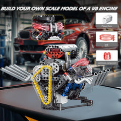 BYTLK V8 engine model assembly-ready display your completed build as decor.