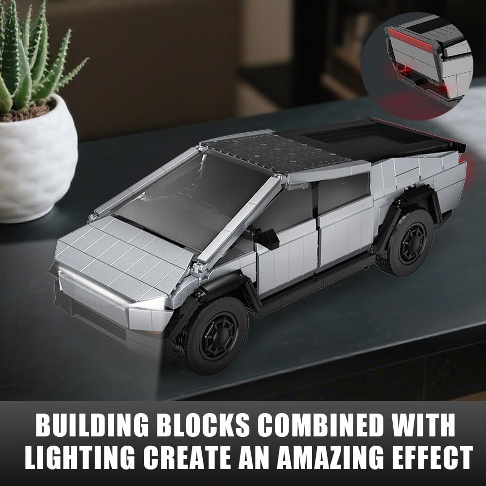 BYWBRICKIFY light-up off-road truck headlights lit add dramatic ambience