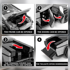 BYWBRICKIFY light-up off-road truck open doors demonstrating interactive play