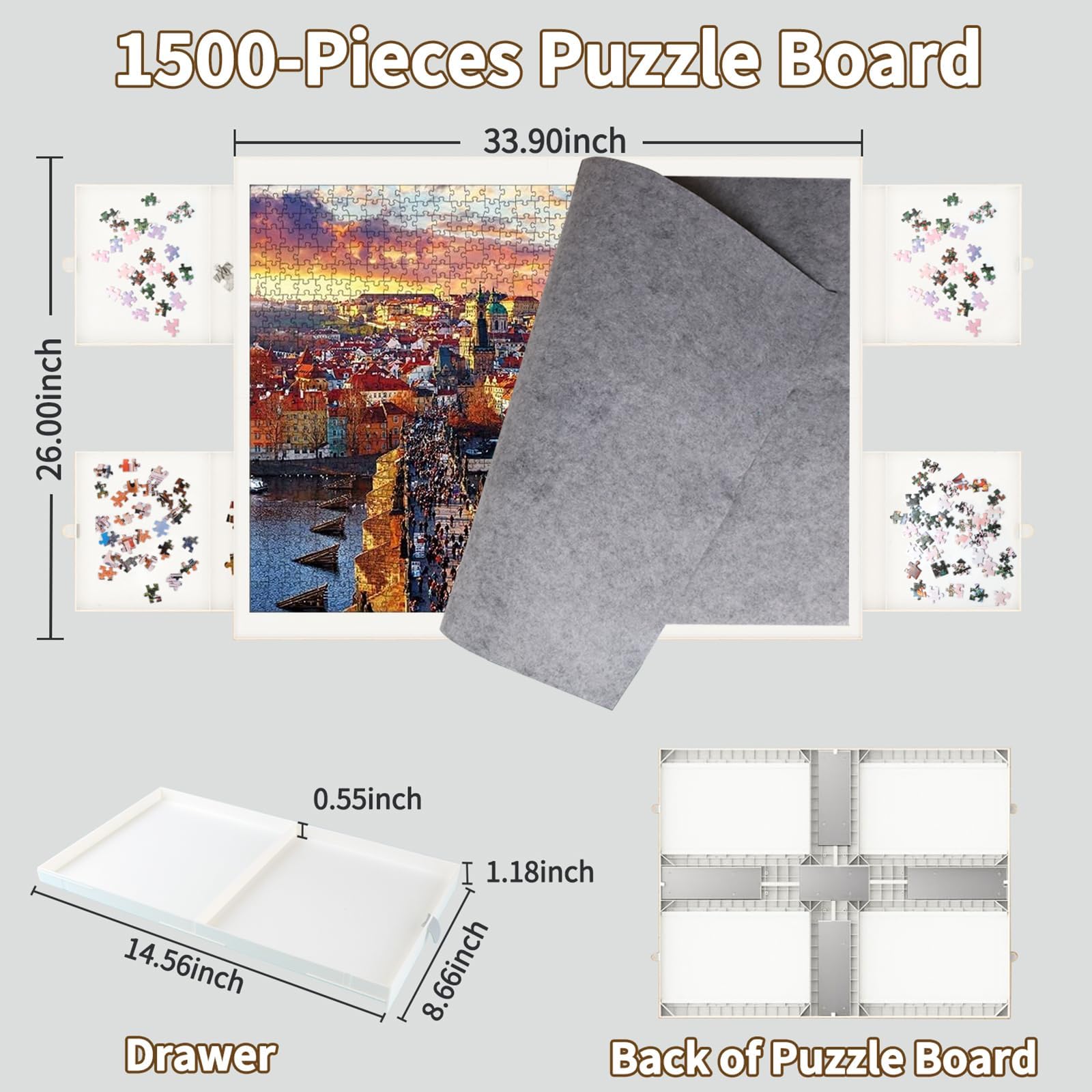 BZseed puzzle board cover and mat protect unfinished puzzles from dust and spills.